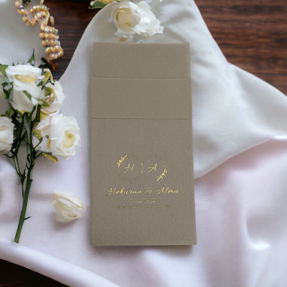 Personalized Pocket Wedding Napkins with Names and Letters