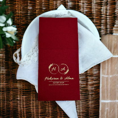 Personalized Pocket Wedding Napkins with Names and Letters