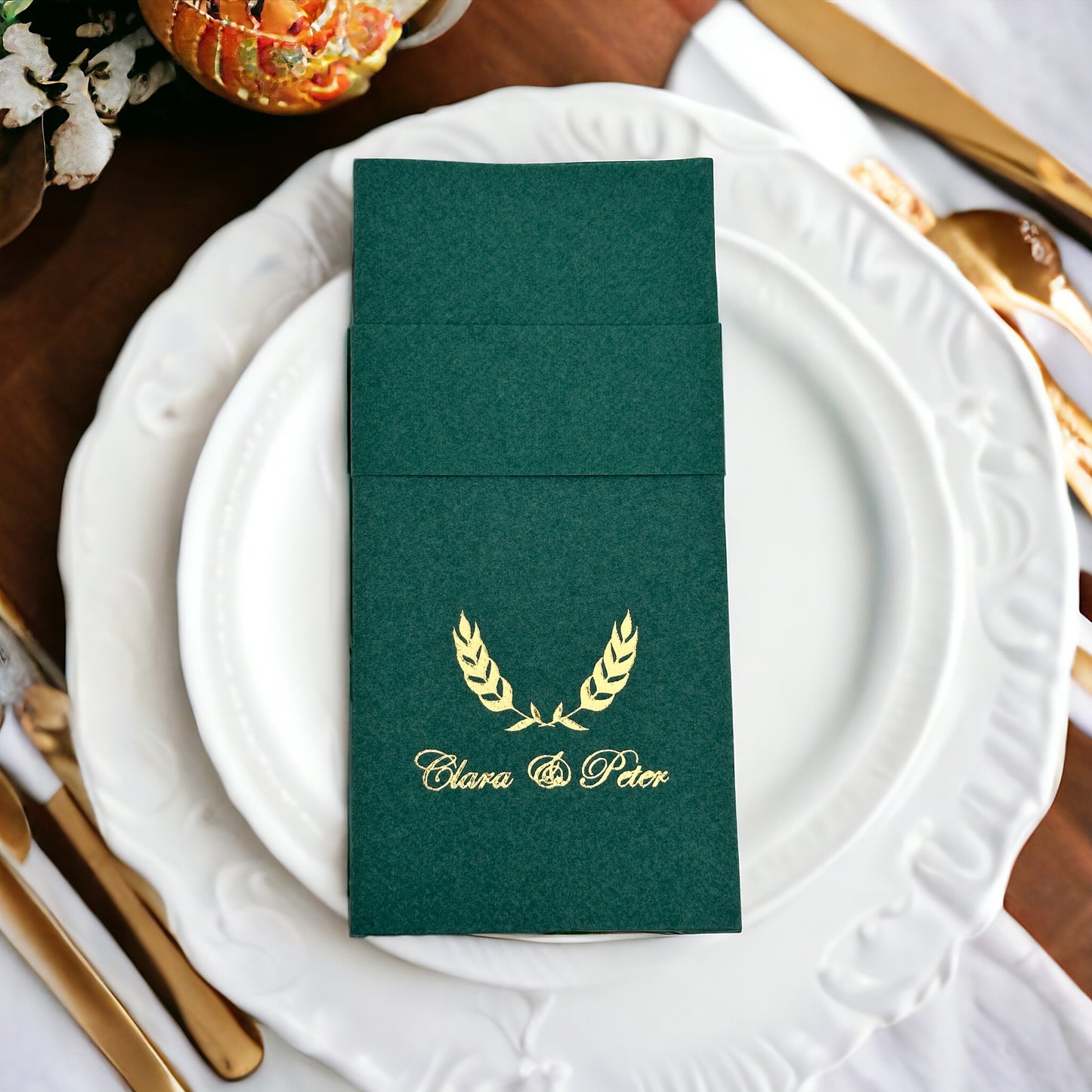 50 Pcs Personalized Wedding Napkins, Wedding, Fabric Textured and Feels Like Linen, Servietten Hochzeit, Pocket Napkin