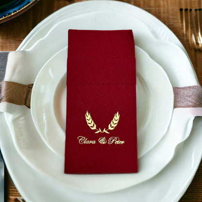 Personalized Wedding Napkins with Names Monogram