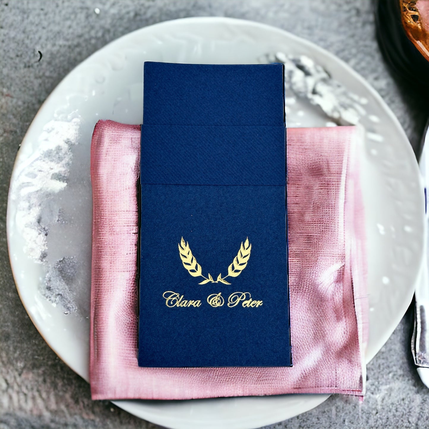 50 Pcs Personalized Wedding Napkins, Wedding, Fabric Textured and Feels Like Linen, Servietten Hochzeit, Pocket Napkin