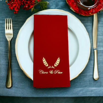 Personalized Wedding Napkins, Wedding, with Names and Branch