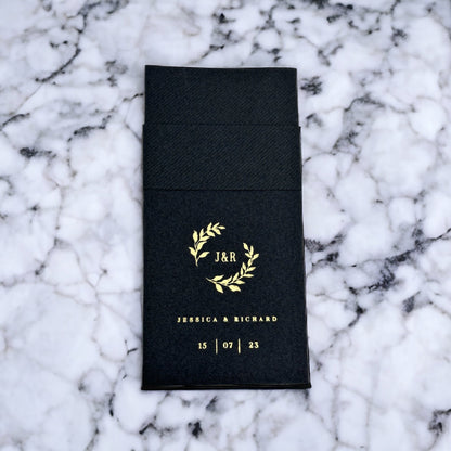 Personalized Pocket Wedding Napkins with Branch