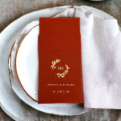 Personalized Pocket Wedding Napkins with Branch