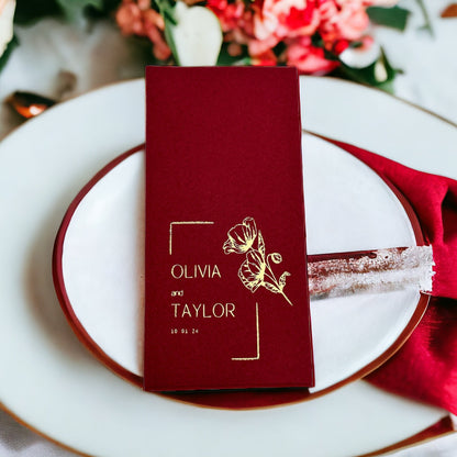 Book folded Name Personalized Wedding Napkins