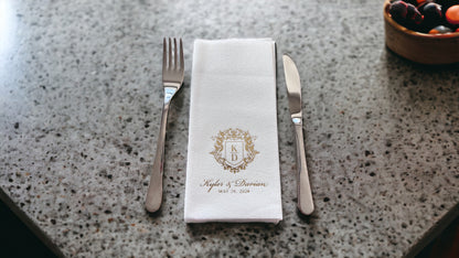 Two Letters Bookfold Napkins Personalized Wedding Napkins