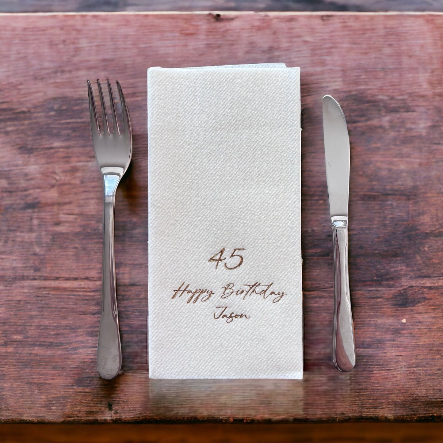 Birthday Napkin, Linen Like, Personalized Napkins, Custom Birthday Napkin