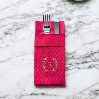 Personalized Pocket Napkins with a Letter