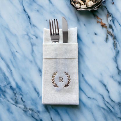 Personalized Pocket Napkins with a Letter