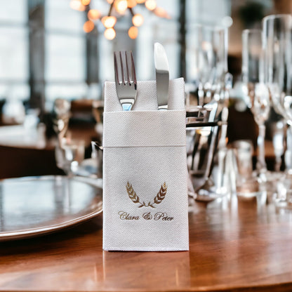 Personalized Wedding Napkins with Names Monogram