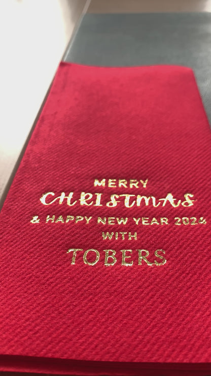 Personalized Christmas Napkins, Linen Like