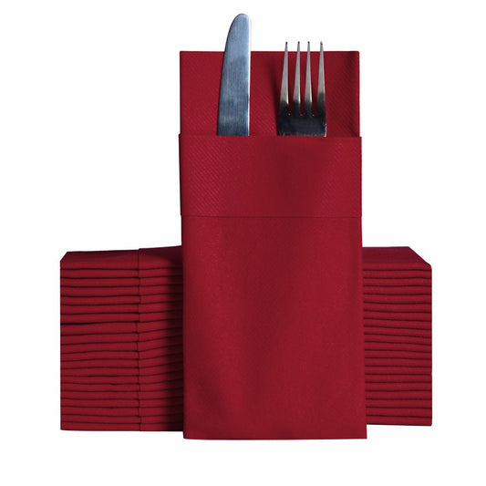 Burgundy Airlaid Pocket Napkins (16″ x 16″) (40×40 cm)  50 PIECES