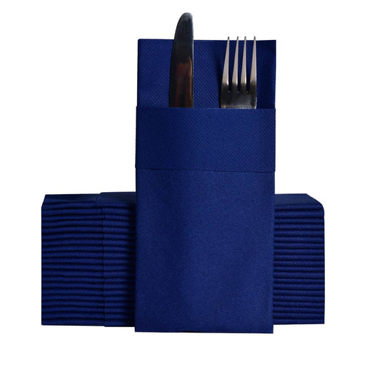 Navy Airlaid Pocket Napkins (16″ x 16″) (40×40 cm) 50 PIECES